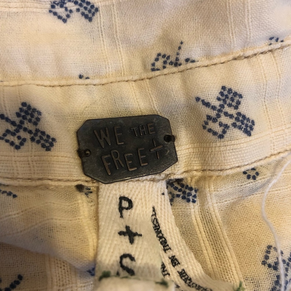We the free yellow button down small petite shirt - Picture 3 of 3